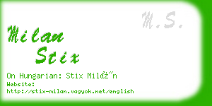 milan stix business card